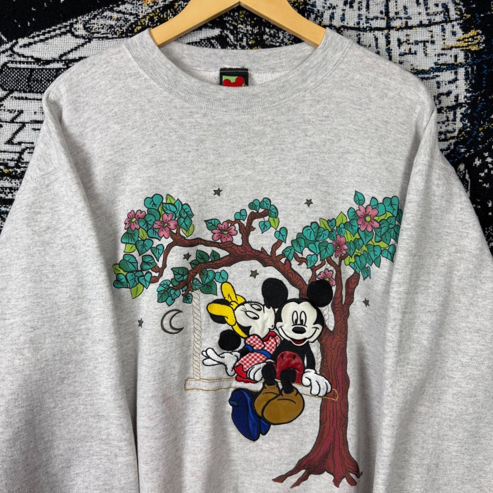 Vintage Mickey Unlimited Jerry Leigh Mickey Minnie Mouse Swing Sweatshirt Gray
